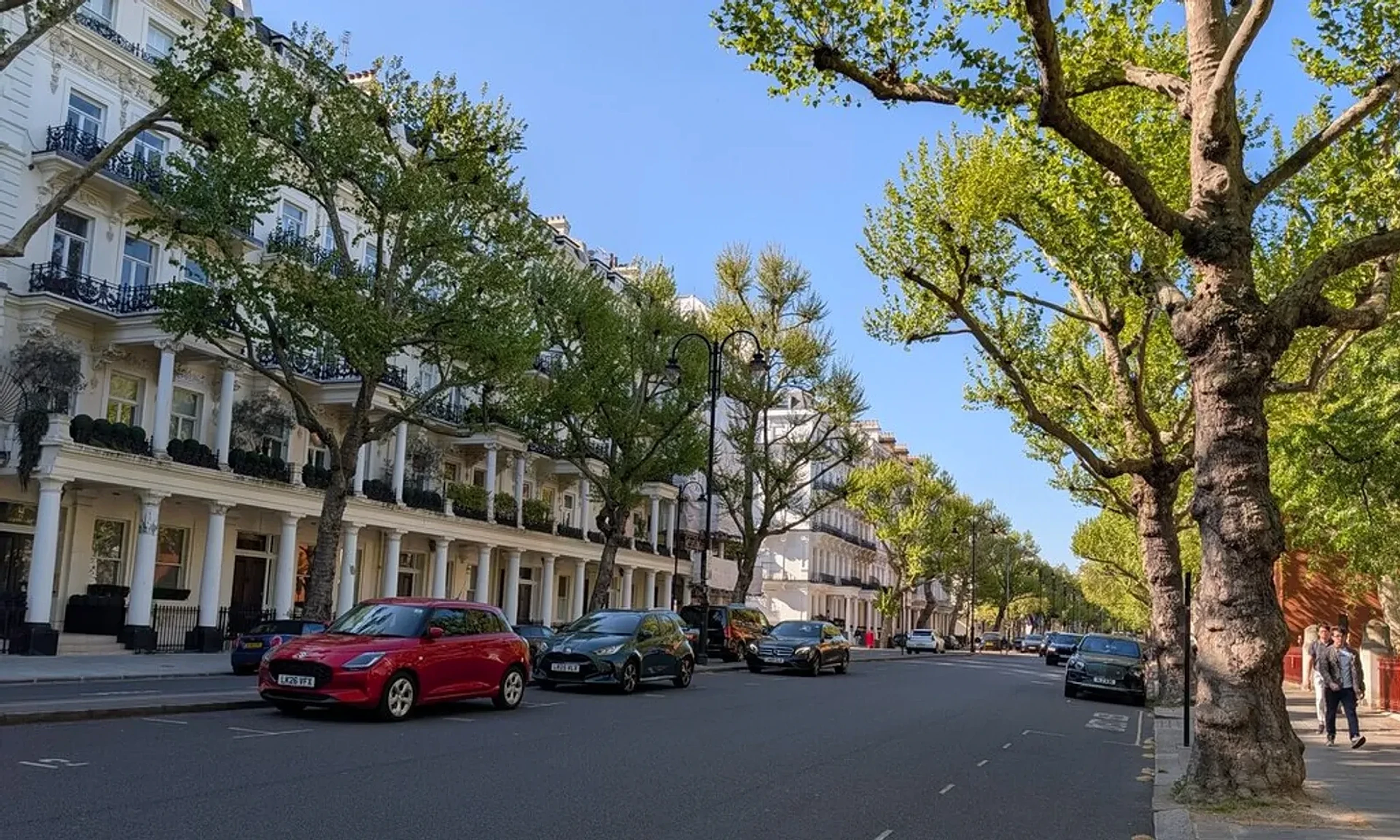 Tree-lined Queen's Gate in South Kensington