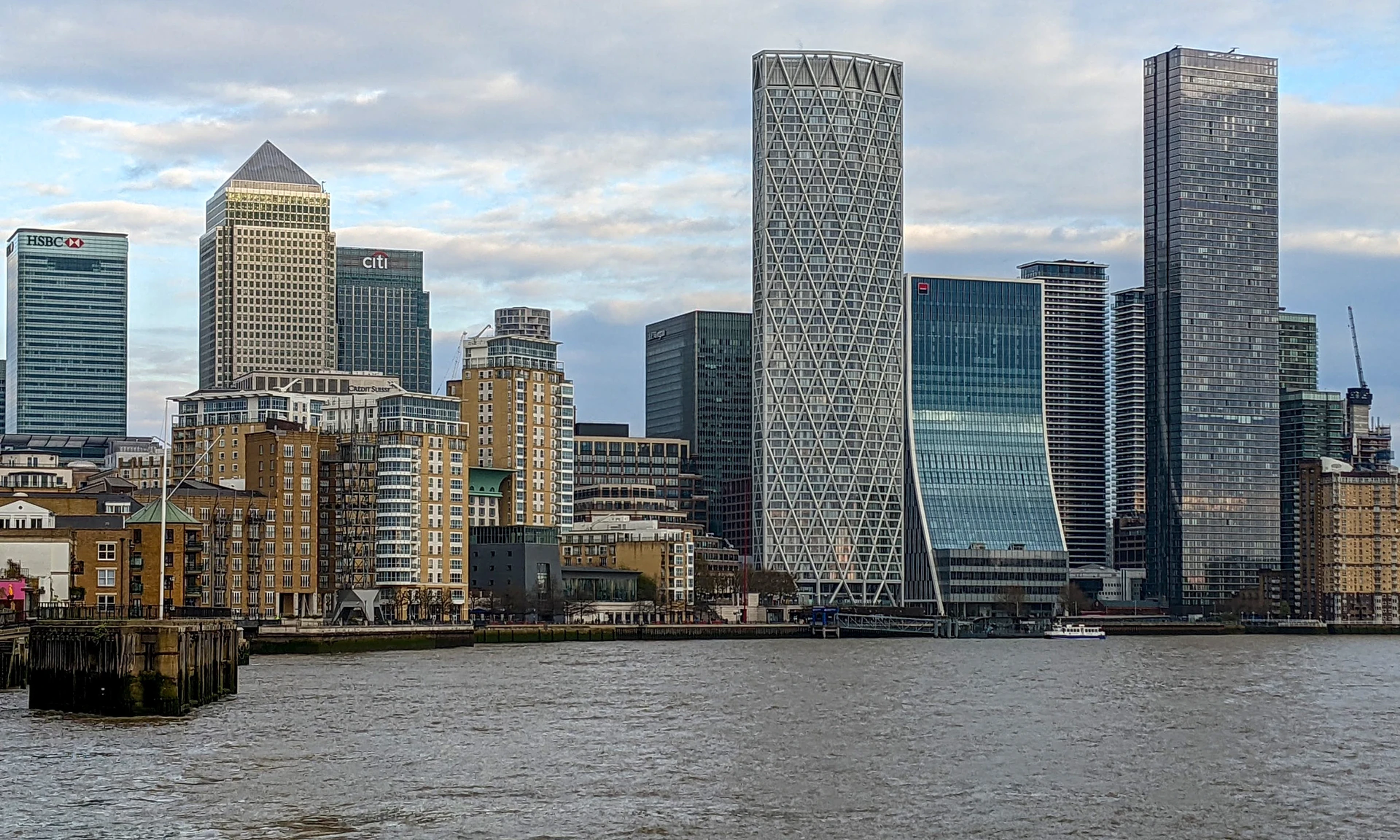 Canary Wharf skyline in East London