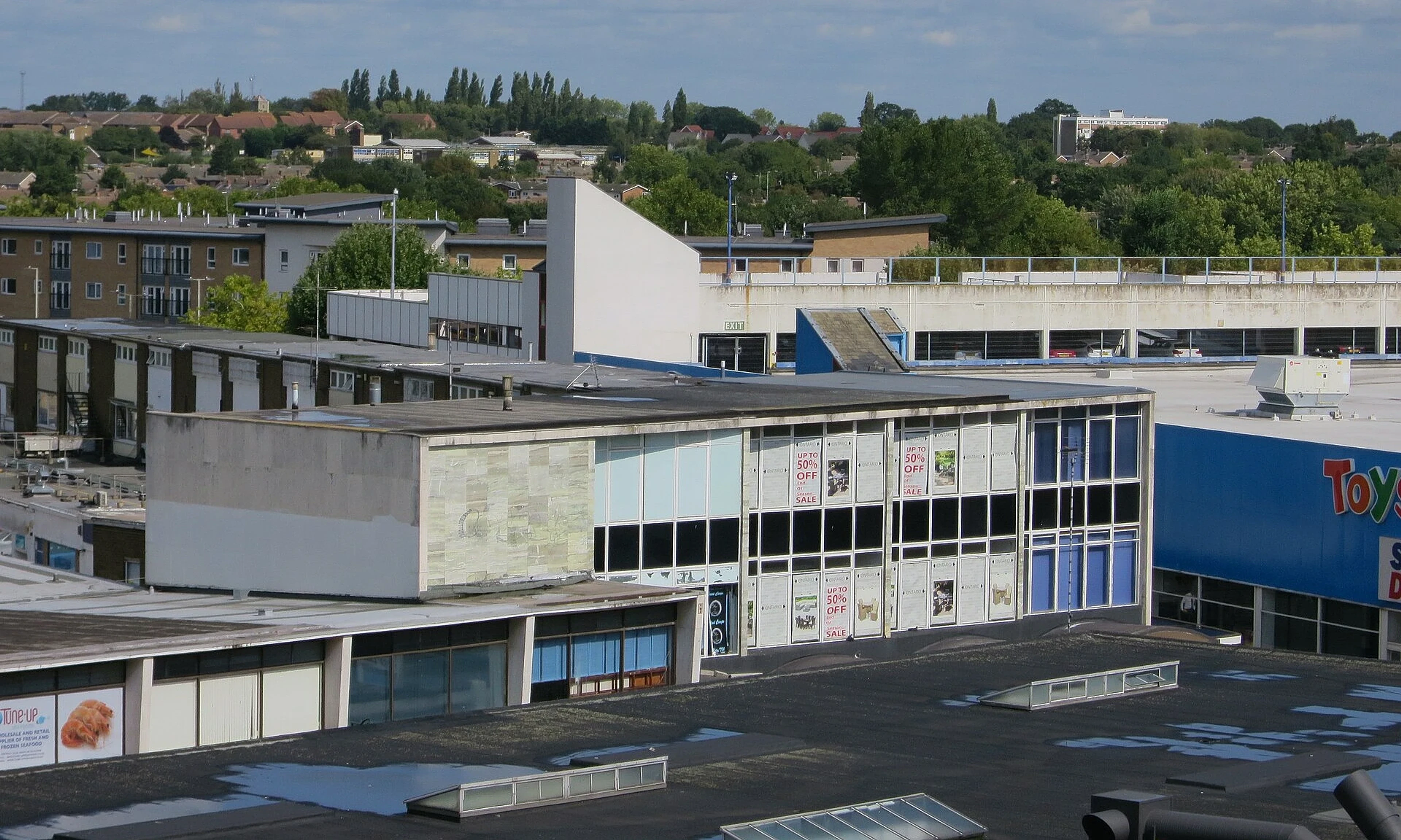 Basildon town centre and local streets in Essex