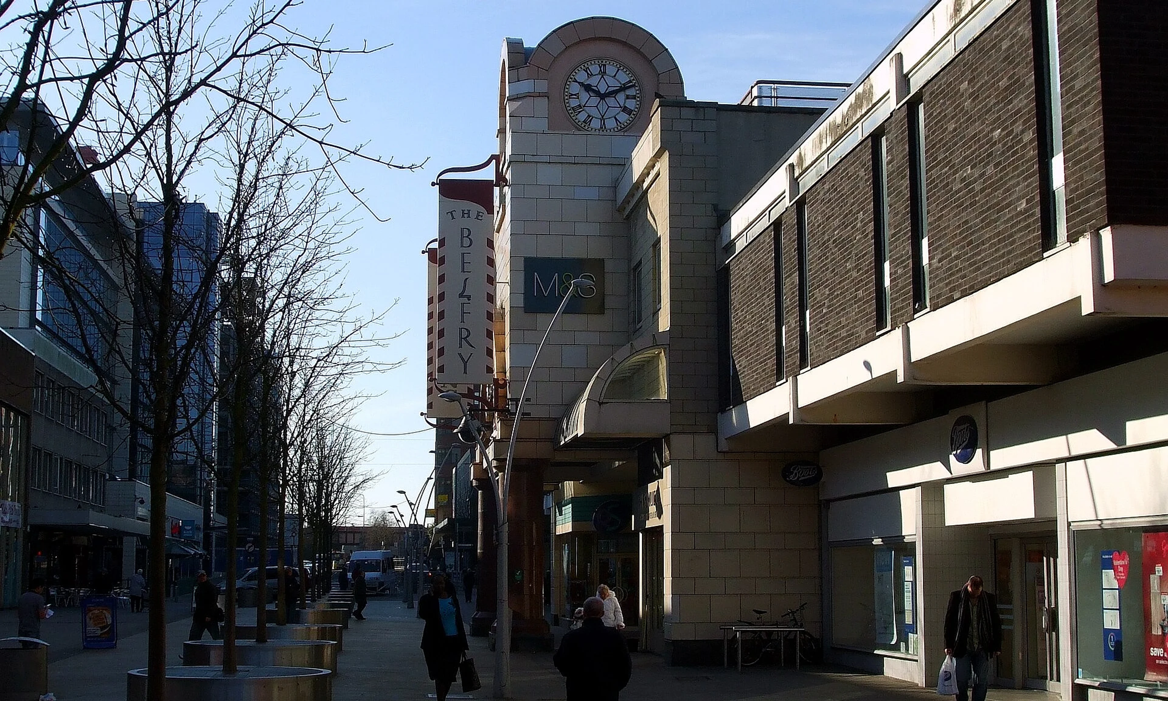Redhill town centre and local streets in Surrey
