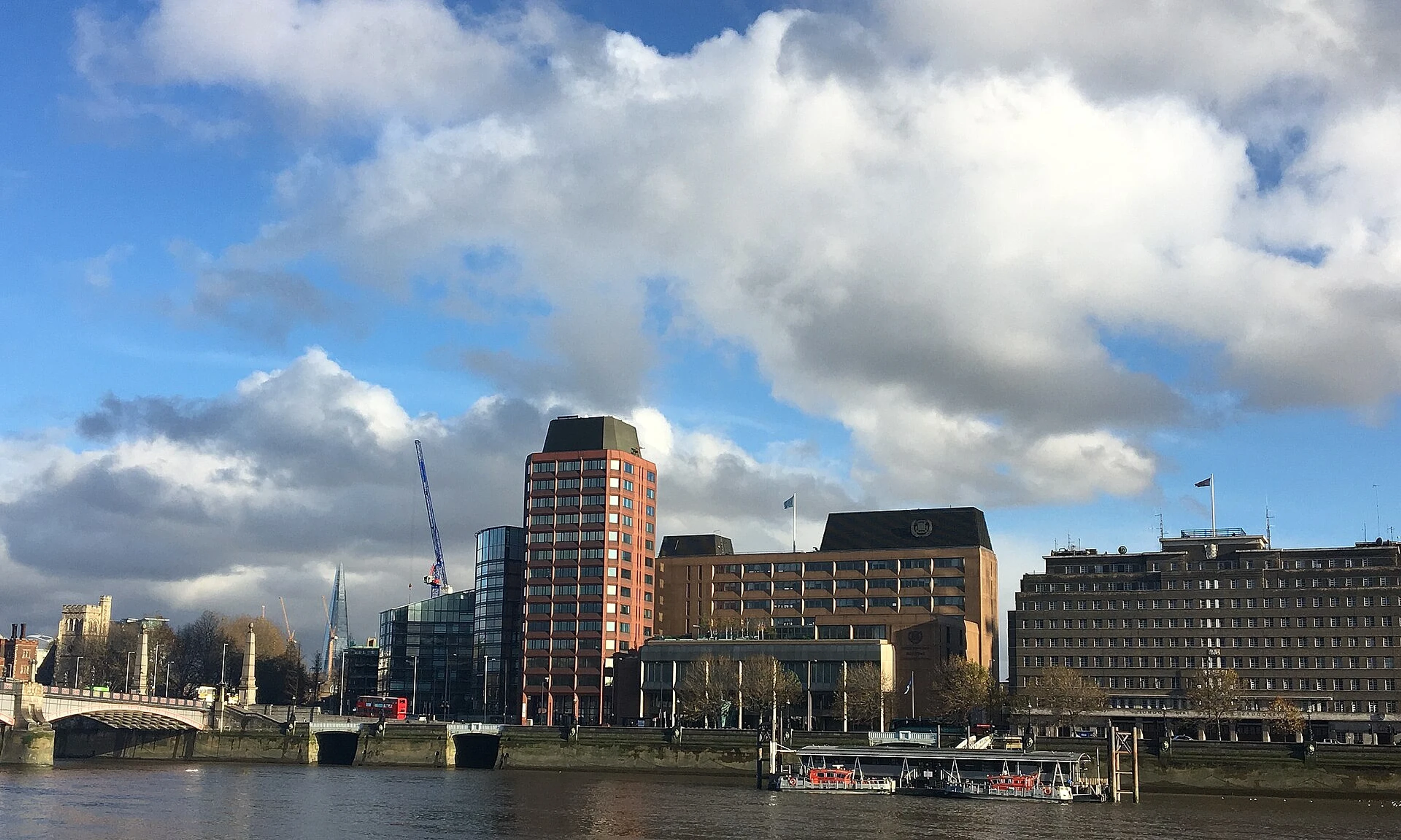 Lambeth waterfront and River Thames